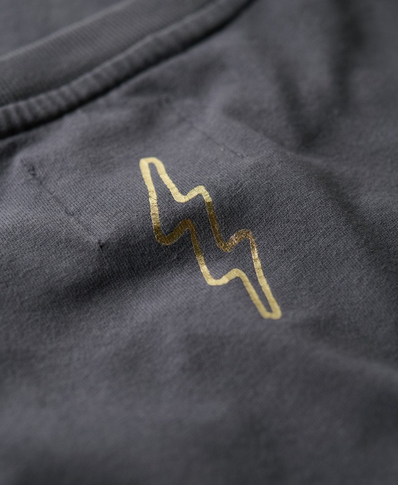 camiseta relaxada com estampa de tatuagem na cor Ébano