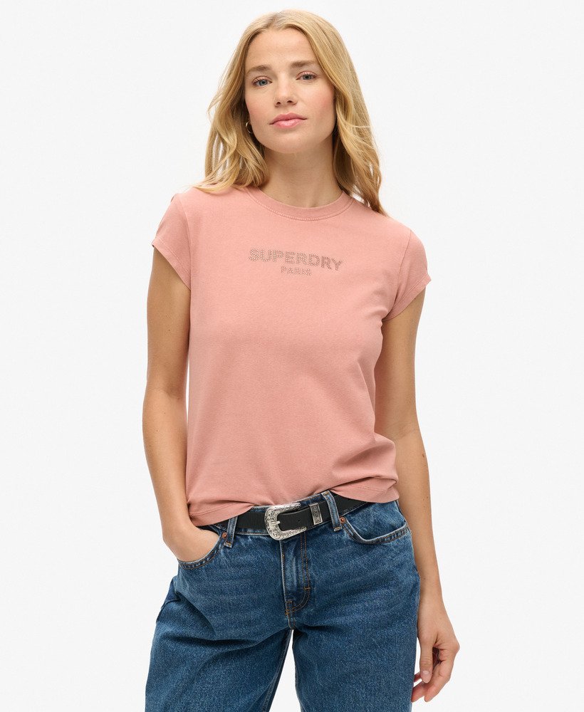 camiseta sport luxe graphic de manga curta na cor rosa acinzentado