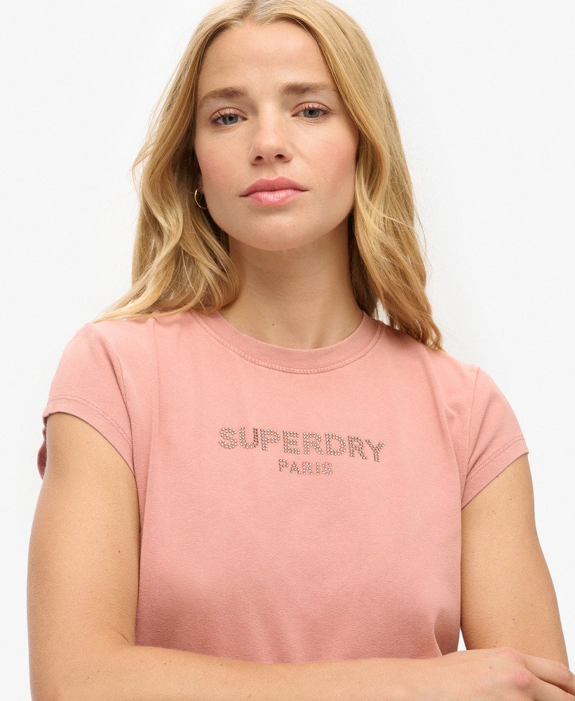 camiseta sport luxe graphic de manga curta na cor rosa acinzentado
