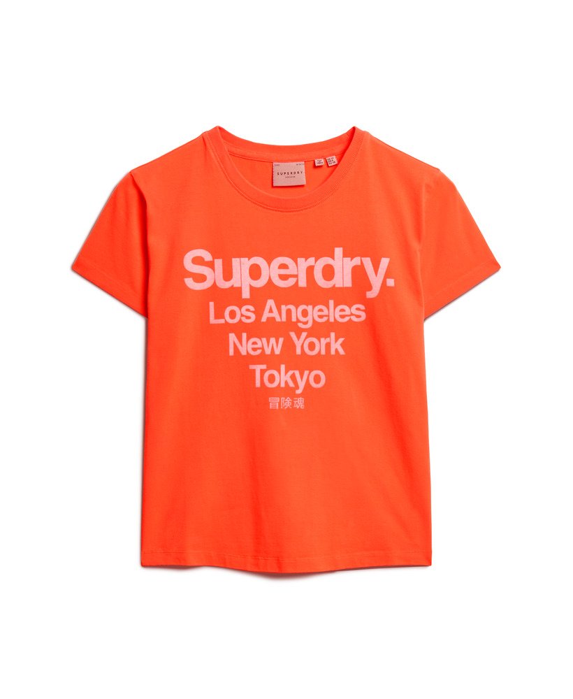 camiseta core logo city fitted na cor coral vulcânico