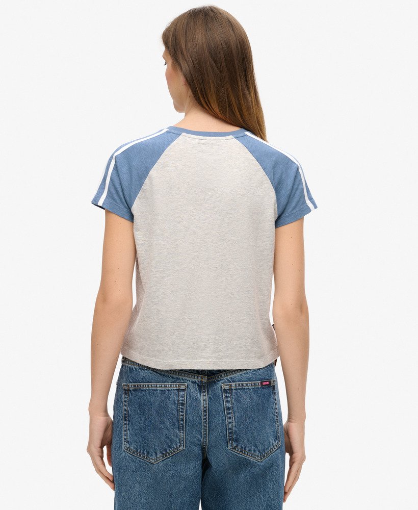 camiseta retrô essential logo slub em azul wedgewoodcinza glaciar