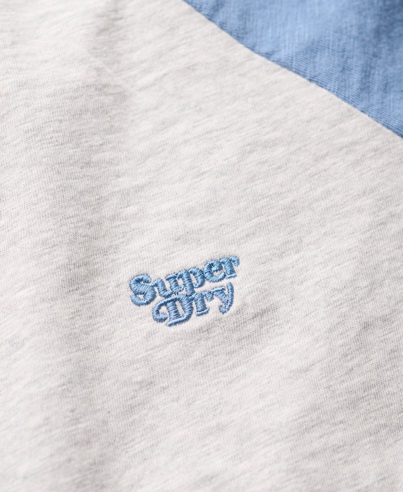 camiseta retrô essential logo slub em azul wedgewoodcinza glaciar