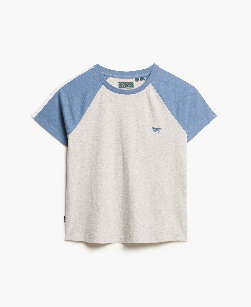 camiseta retrô essential logo slub em azul wedgewoodcinza glaciar