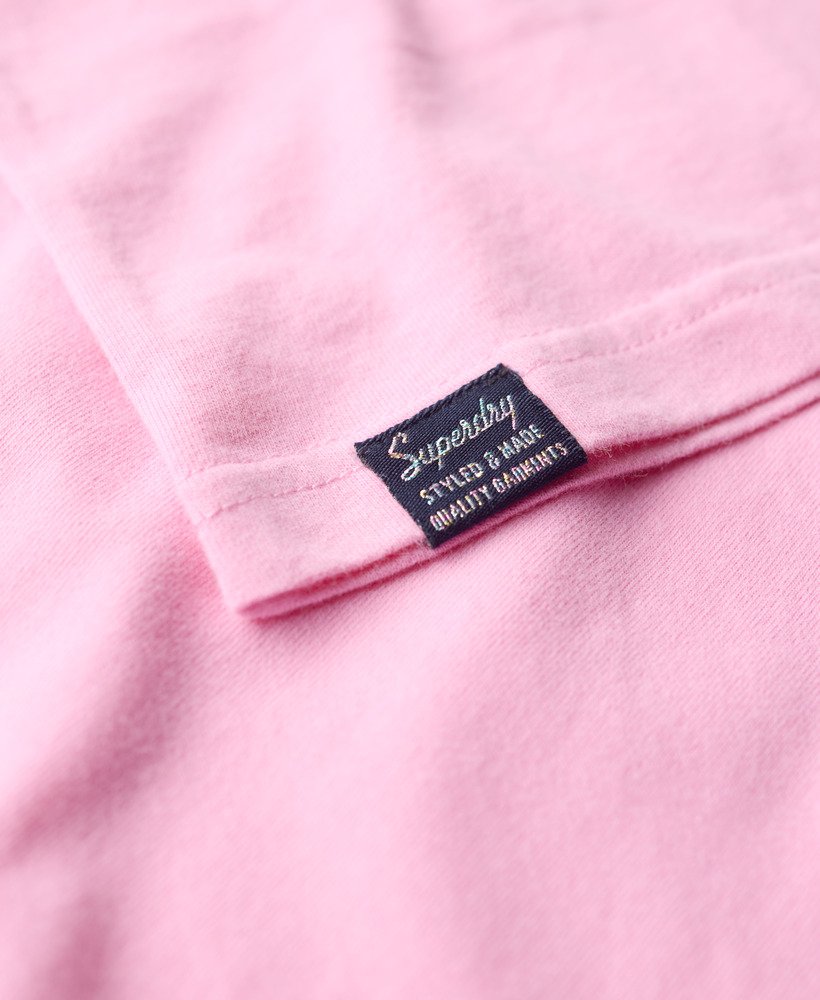 camiseta vintage logo pop entry na cor rosa marne