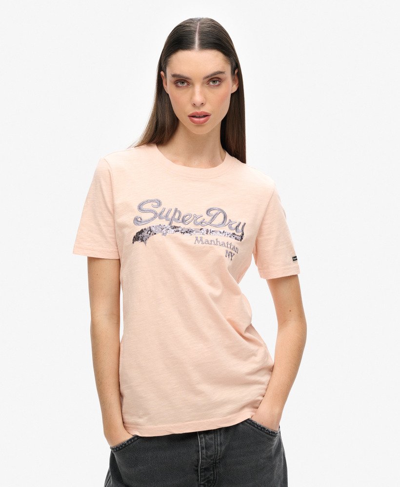 camiseta vintage logo borough na cor rosa pó