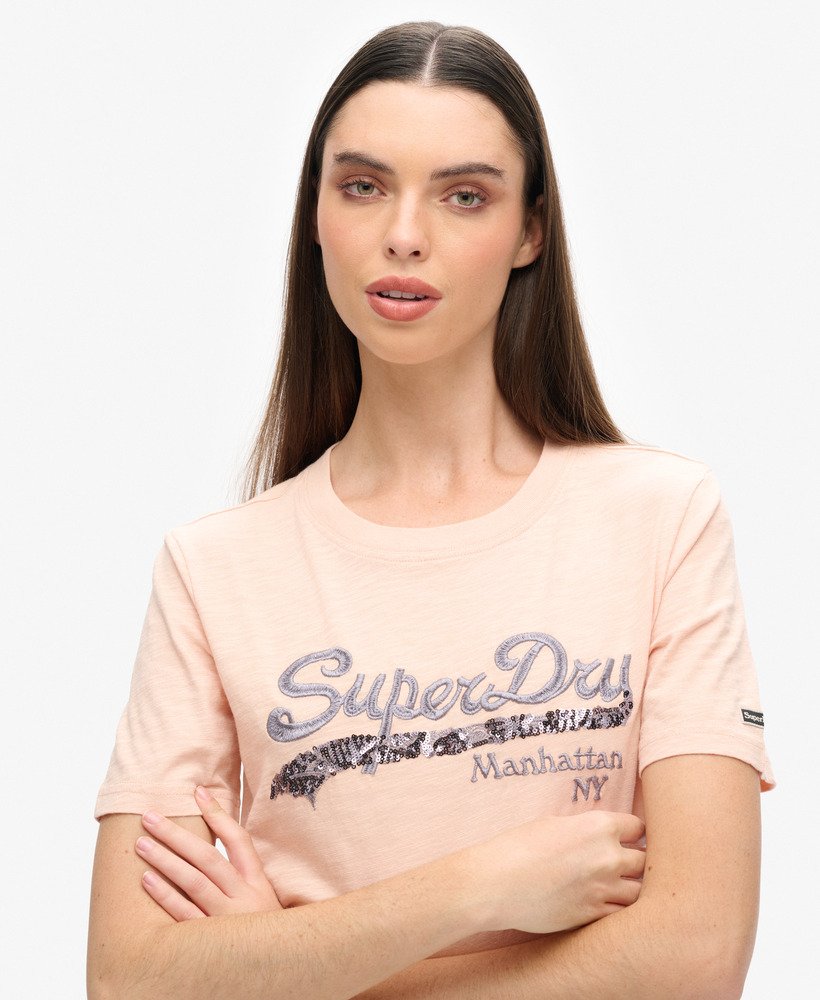 camiseta vintage logo borough na cor rosa pó