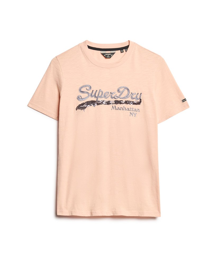 camiseta vintage logo borough na cor rosa pó