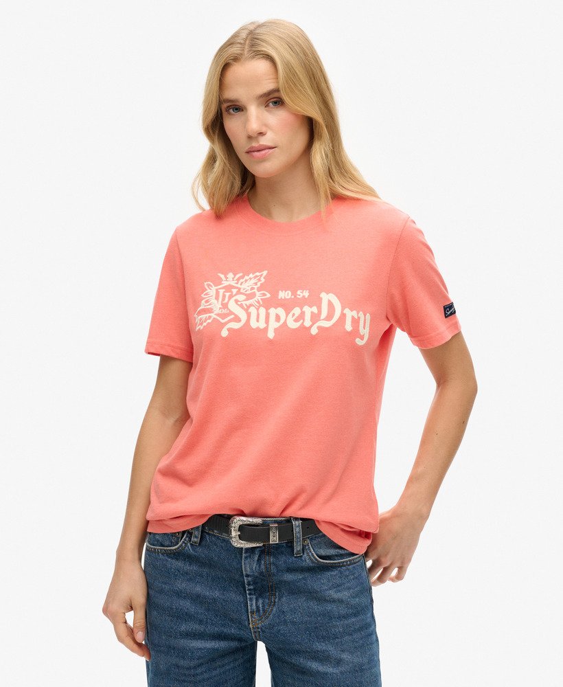 camiseta vintage pride in craft na cor coral mesclado de los angeles