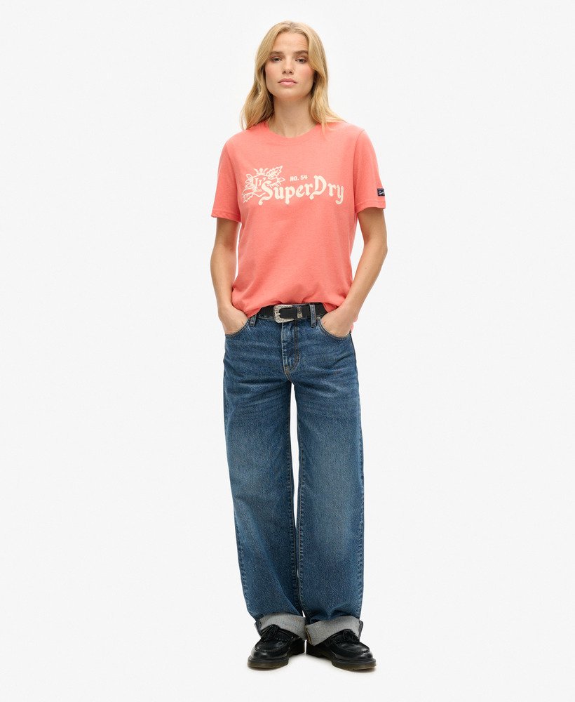 camiseta vintage pride in craft na cor coral mesclado de los angeles