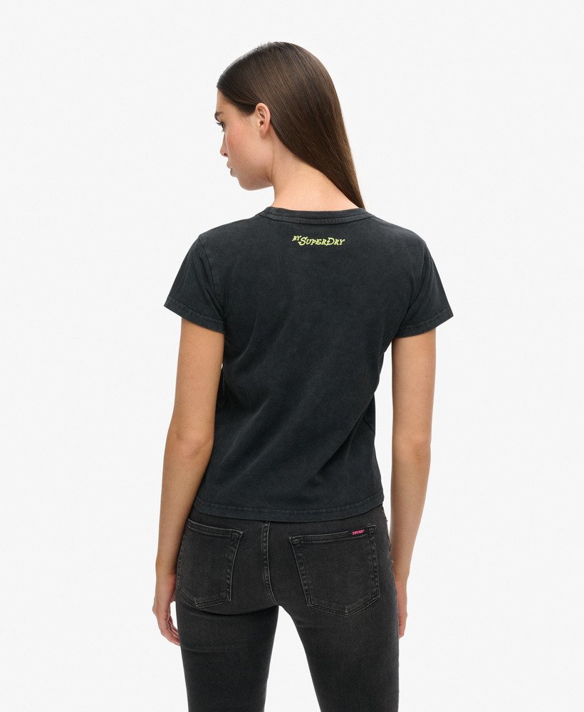 camiseta blondie x superdry fitted na cor preta