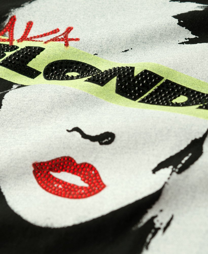 camiseta blondie x superdry fitted na cor preta