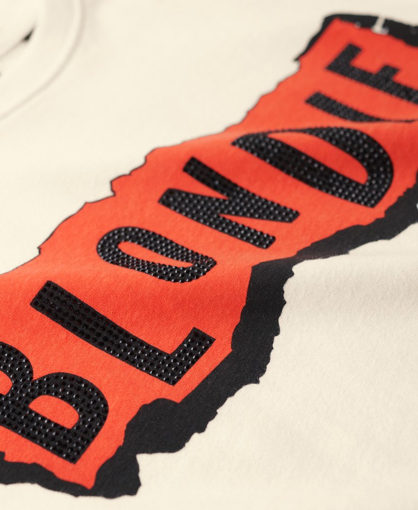 camiseta blondie x superdry fitted na cor new chalk white