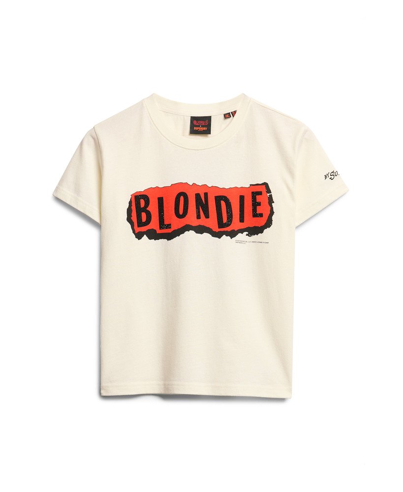 camiseta blondie x superdry fitted na cor new chalk white