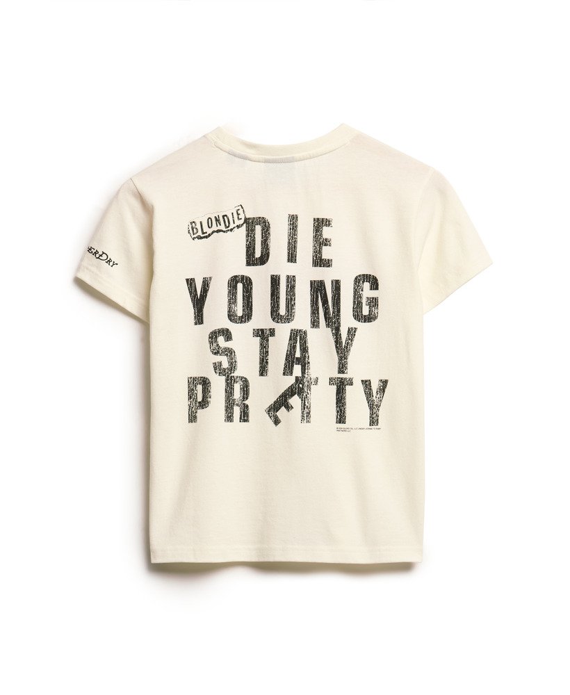 camiseta blondie x superdry fitted na cor new chalk white