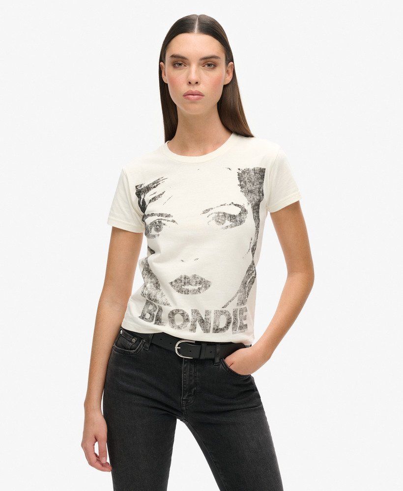 camiseta blondie x superdry fitted na cor off white