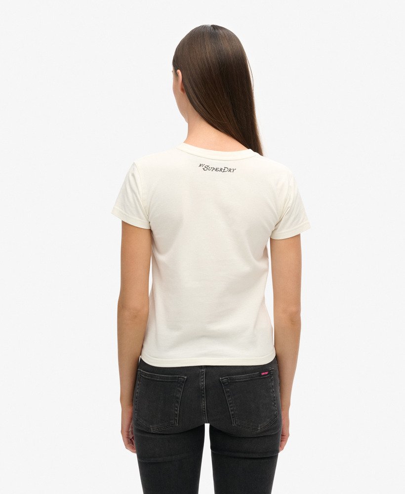 camiseta blondie x superdry fitted na cor off white