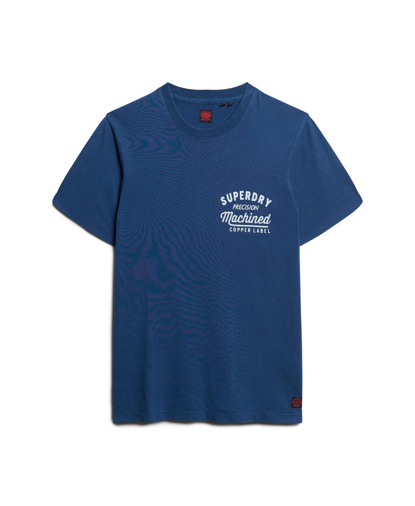 camiseta oversized copper label com estampa no peito na cor azul médio da pilot.