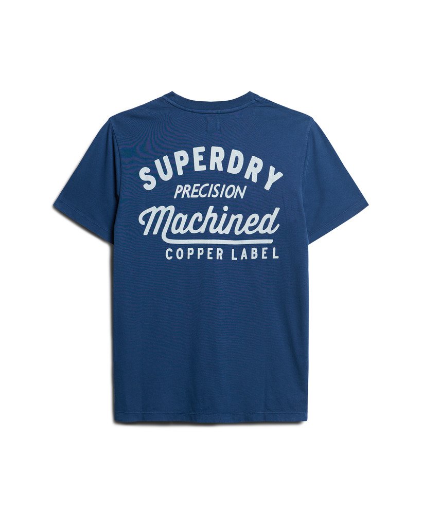 camiseta oversized copper label com estampa no peito na cor azul médio da pilot.