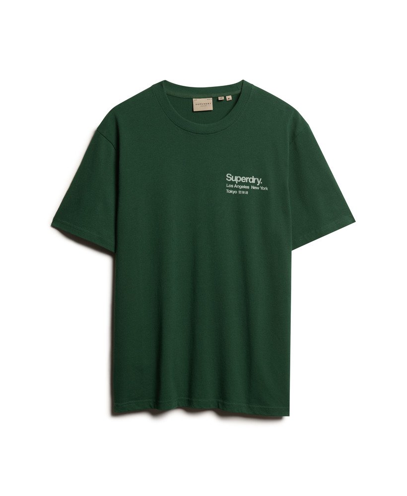 camiseta oversized core logo city na cor verde esmalte.