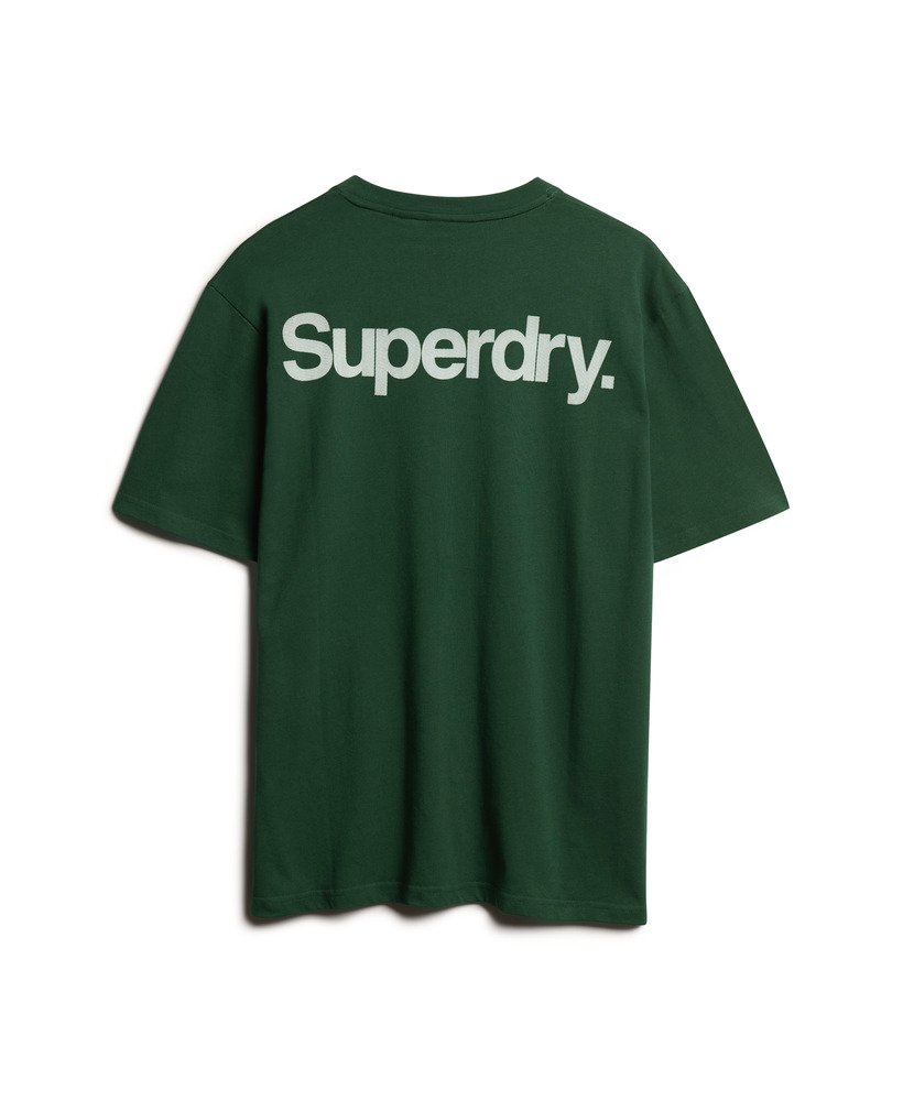 camiseta oversized core logo city na cor verde esmalte.