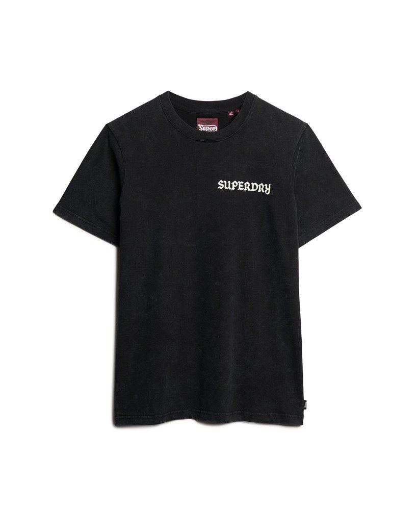 camiseta oversized com estampa de tatuagem na cor preta.
