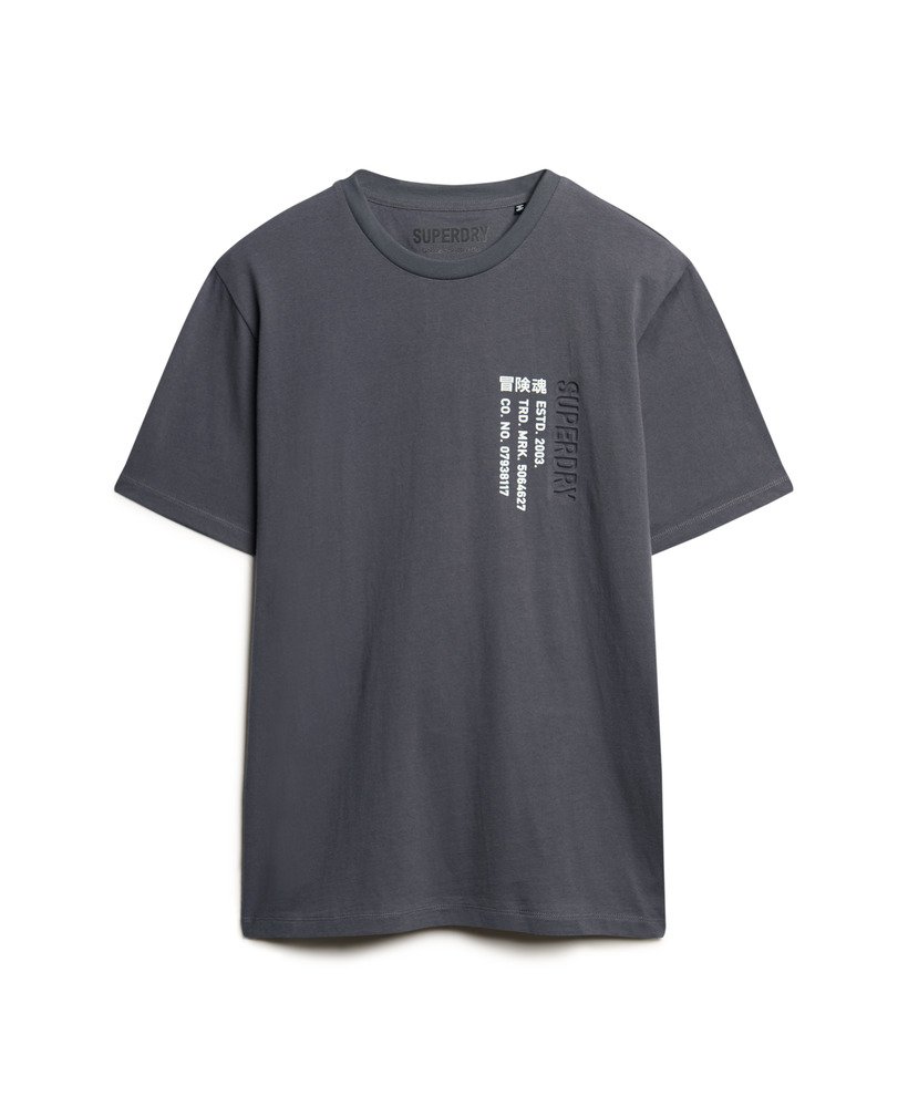 camiseta esportiva utilitária oversized com logo na cor Ébano