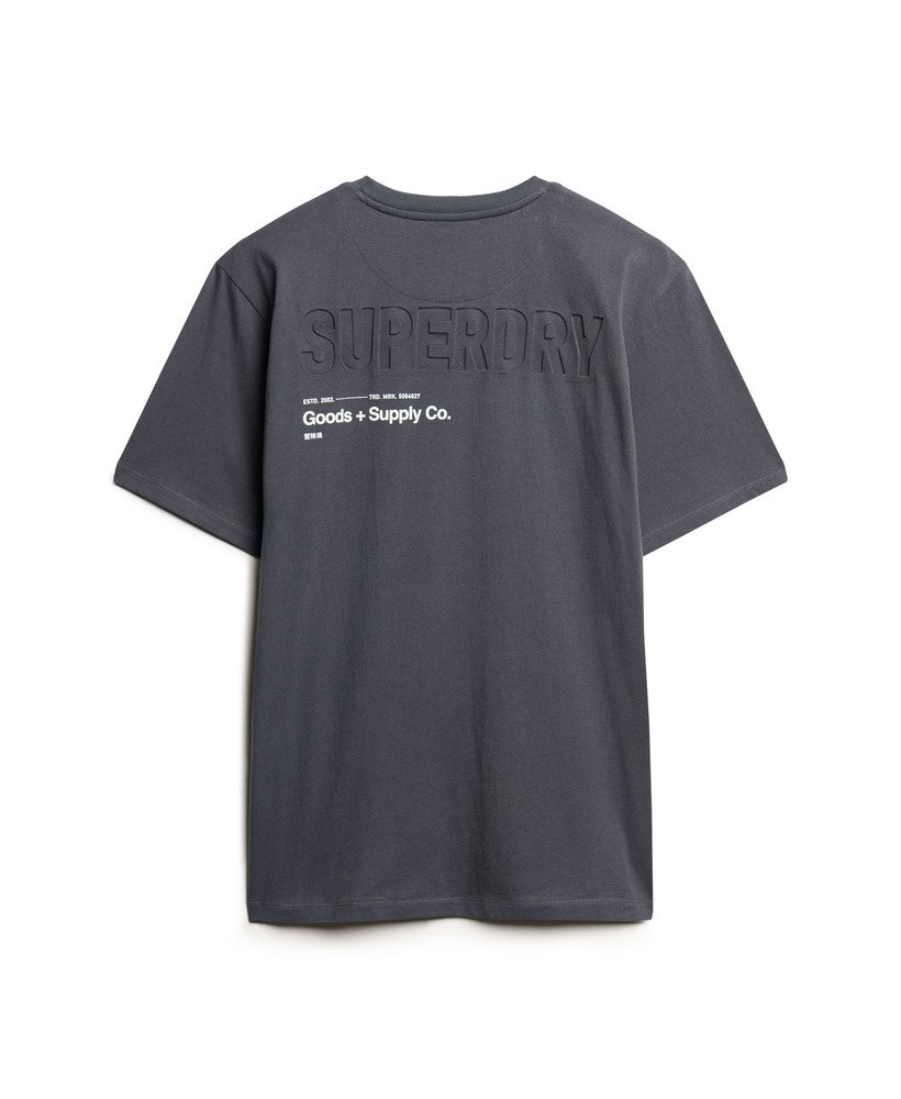 camiseta esportiva utilitária oversized com logo na cor Ébano