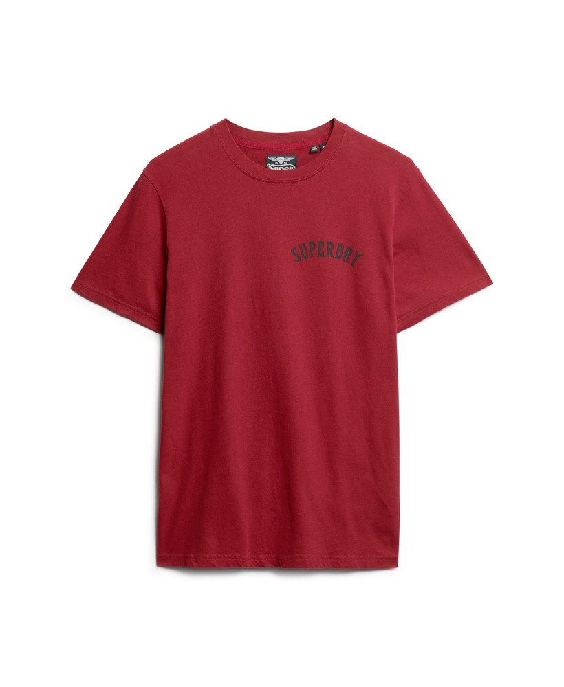 camiseta oversized com estampa de tatuagem na cor vermelho vinho