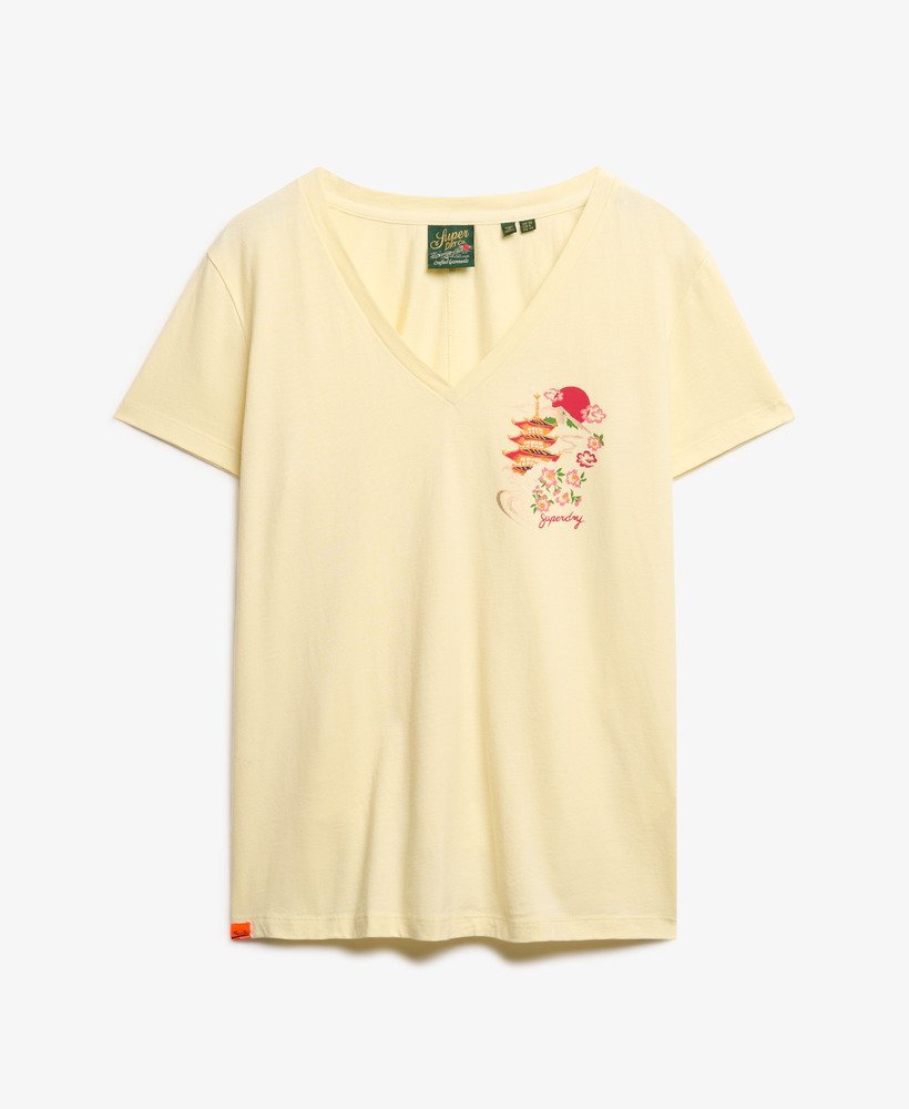 camiseta suika metallic relaxed com decote em v na cor creme urbano