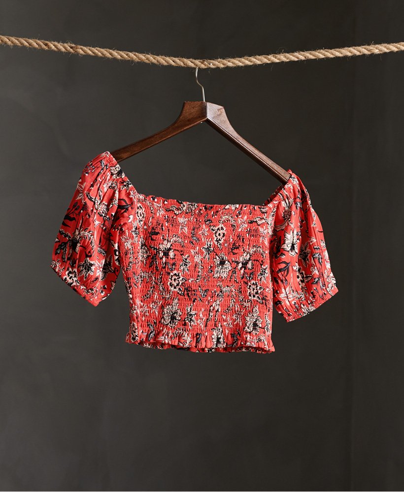 blusa kala com franzido na cor vermelha aop