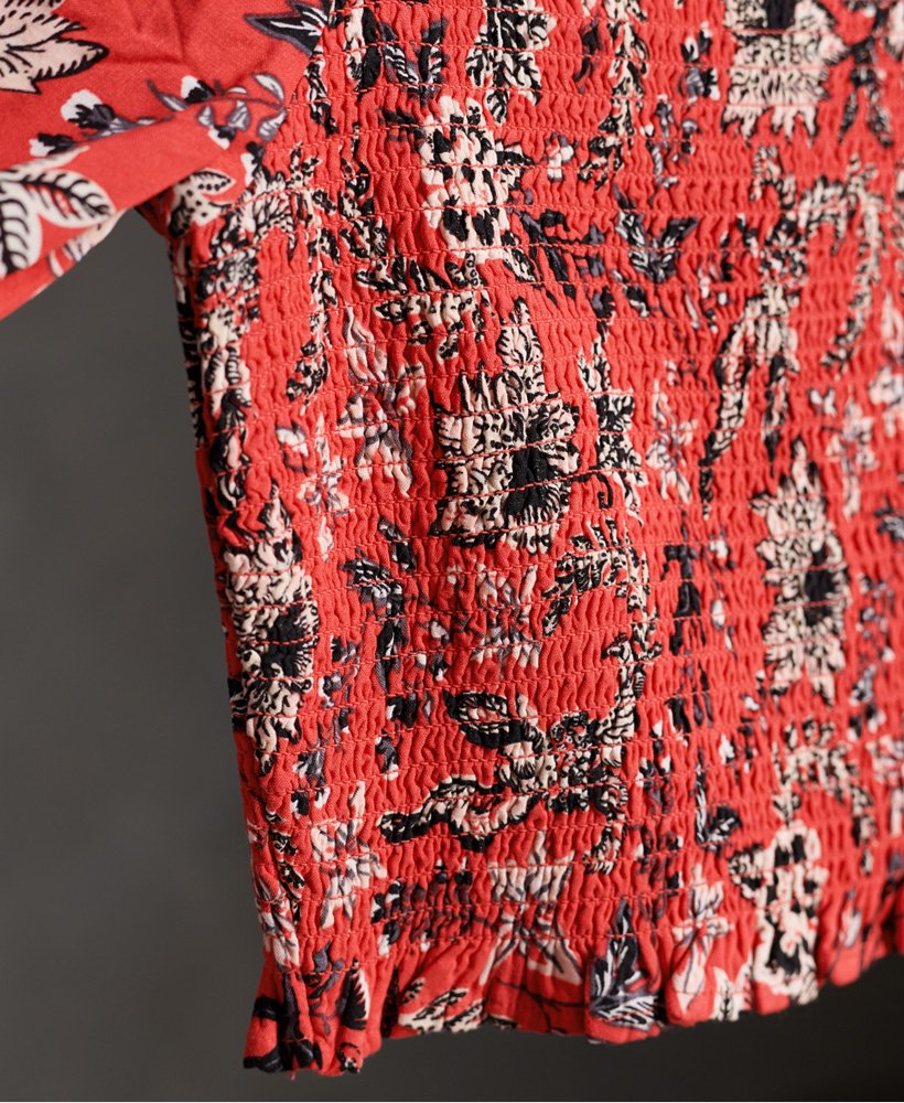 blusa kala com franzido na cor vermelha aop