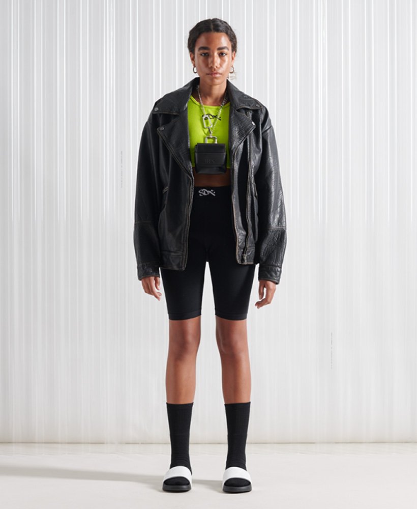 top cropped esportivo sdx de edição limitada na cor verde limão.