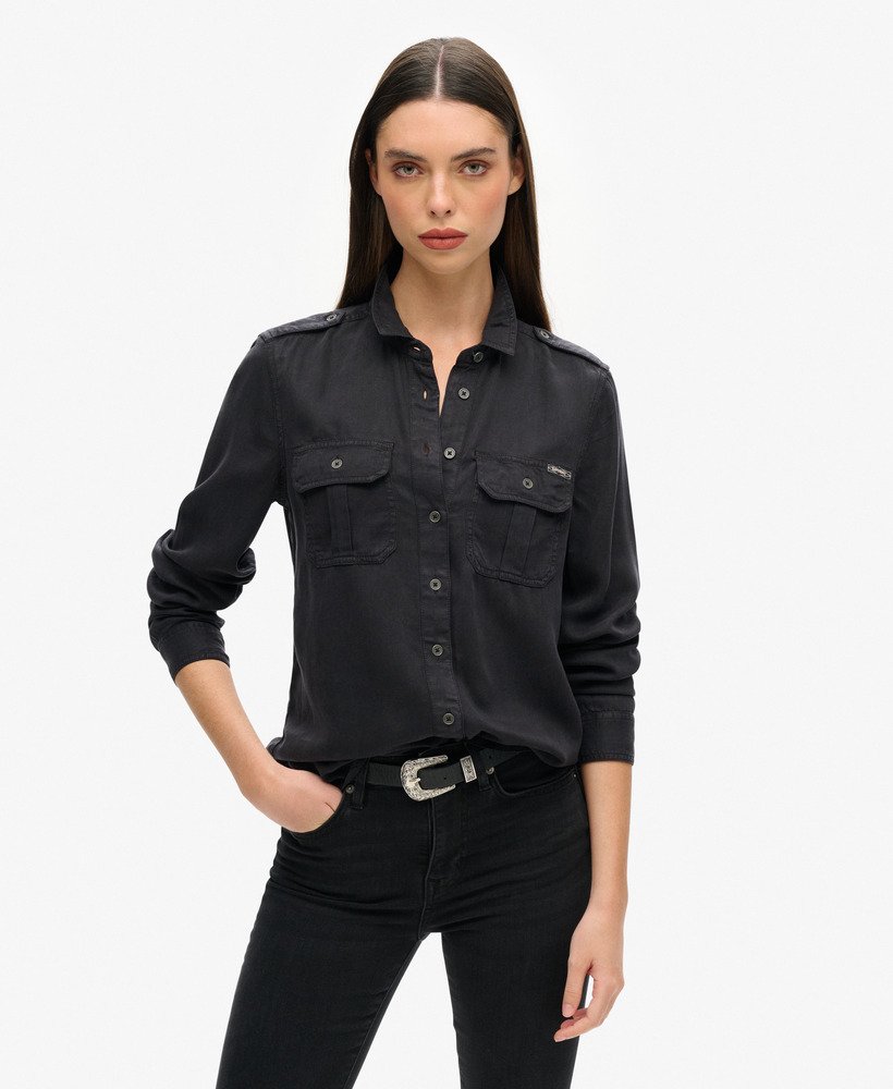 camisa militar na cor preta bison