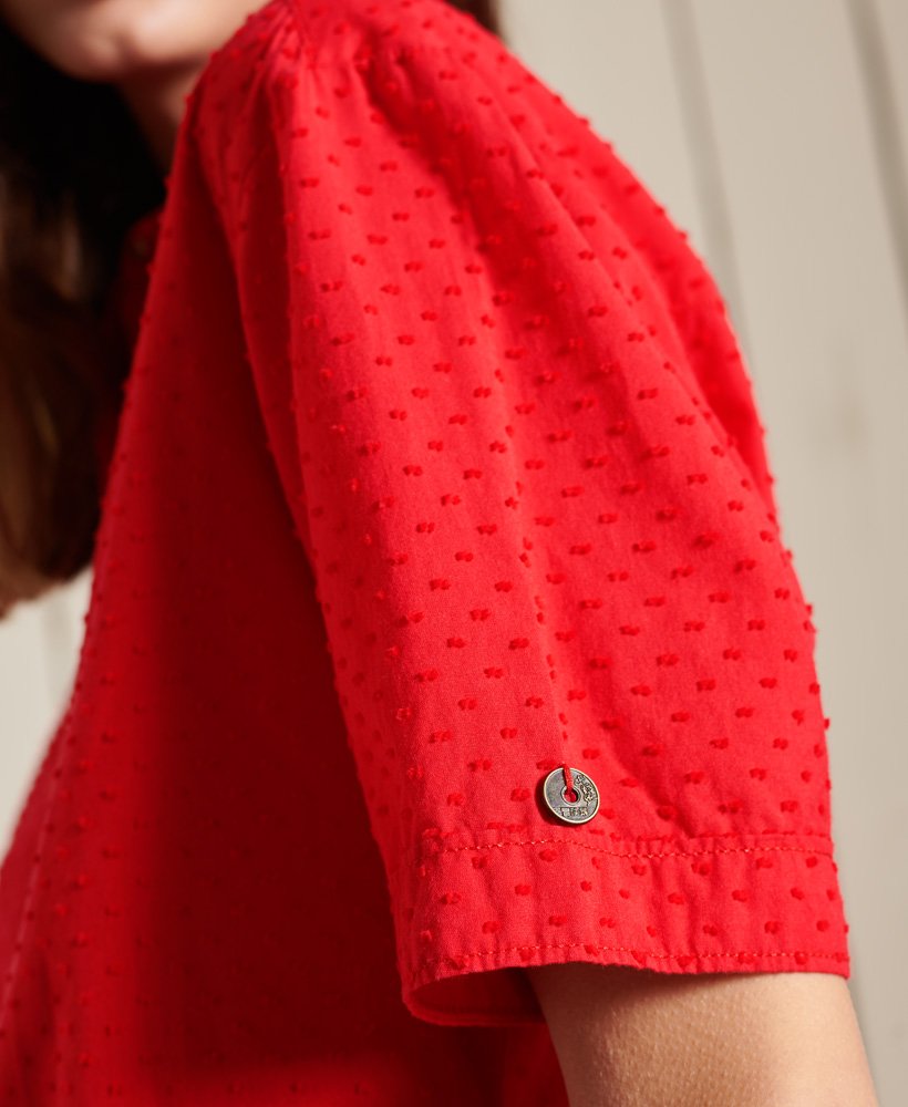blusa com gola padre na cor vermelha campus.