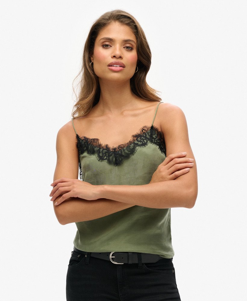 top de alças com cílios na cor thyme