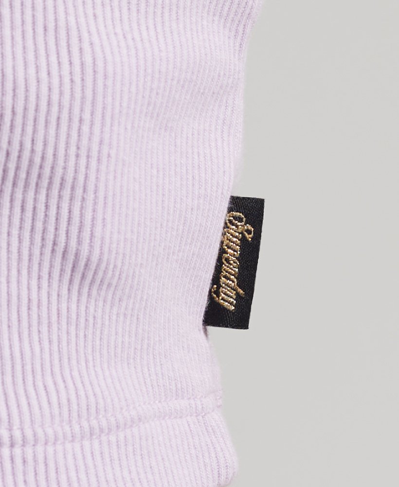 top de alças vintage mini com renda canelada na cor violeta palma.