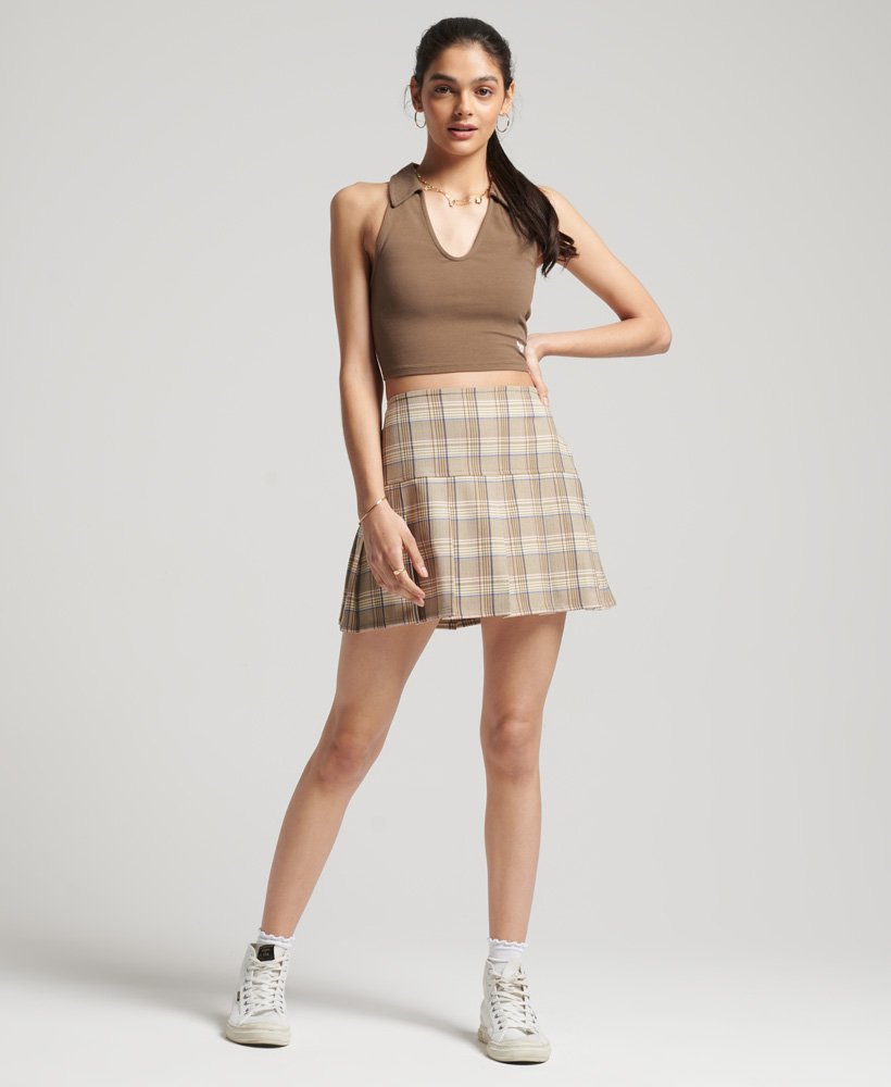top cropped vintage com gola na cor marrom cacau