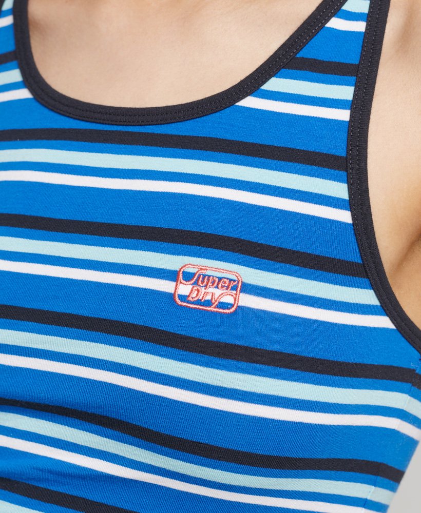 colete vintage cali stripe em listras azuis
