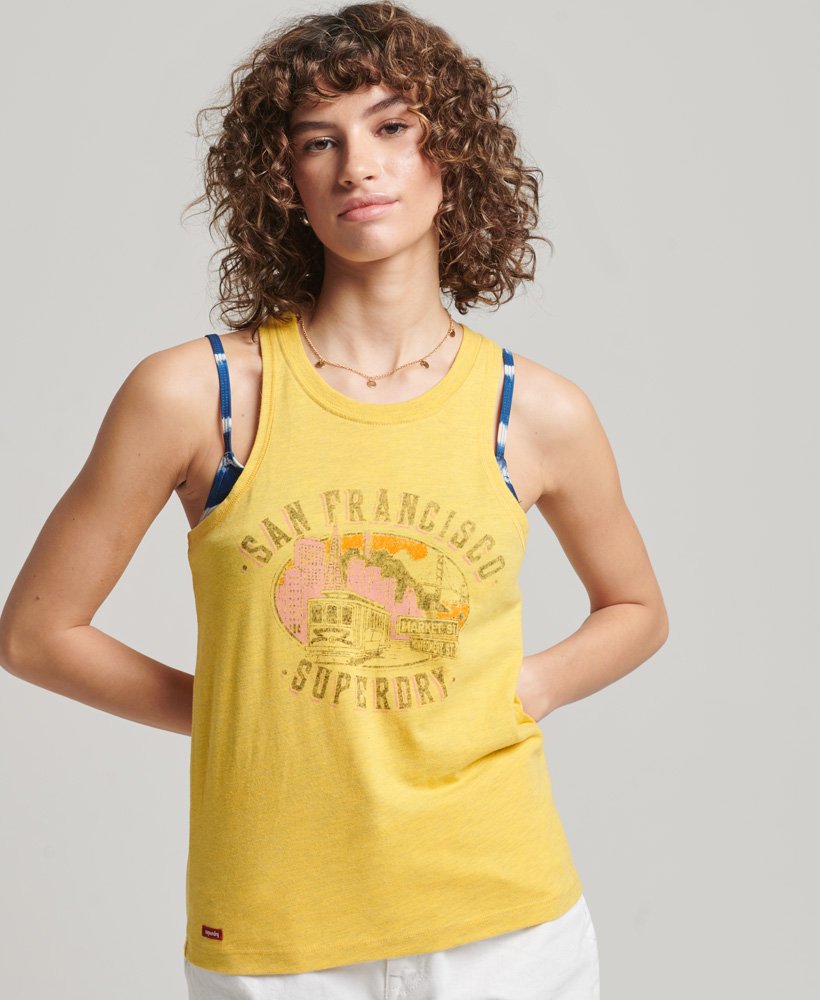 colete vintage city souvenir na cor laranja mimosa mesclado
