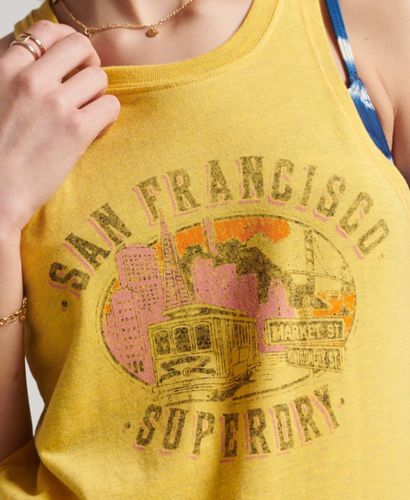 colete vintage city souvenir na cor laranja mimosa mesclado