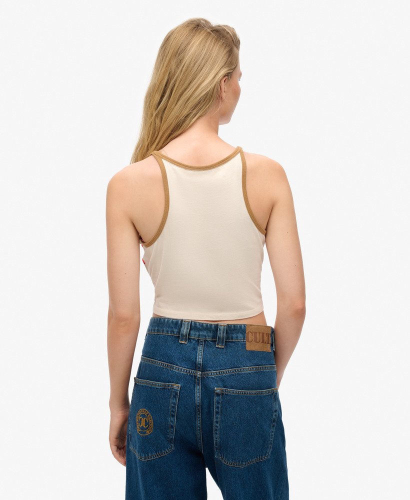 regata vintage listrada estilo surf na cor aveia.