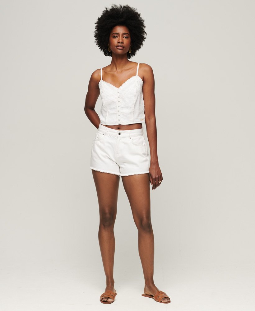 blusa regata vintage bordada na cor branca.