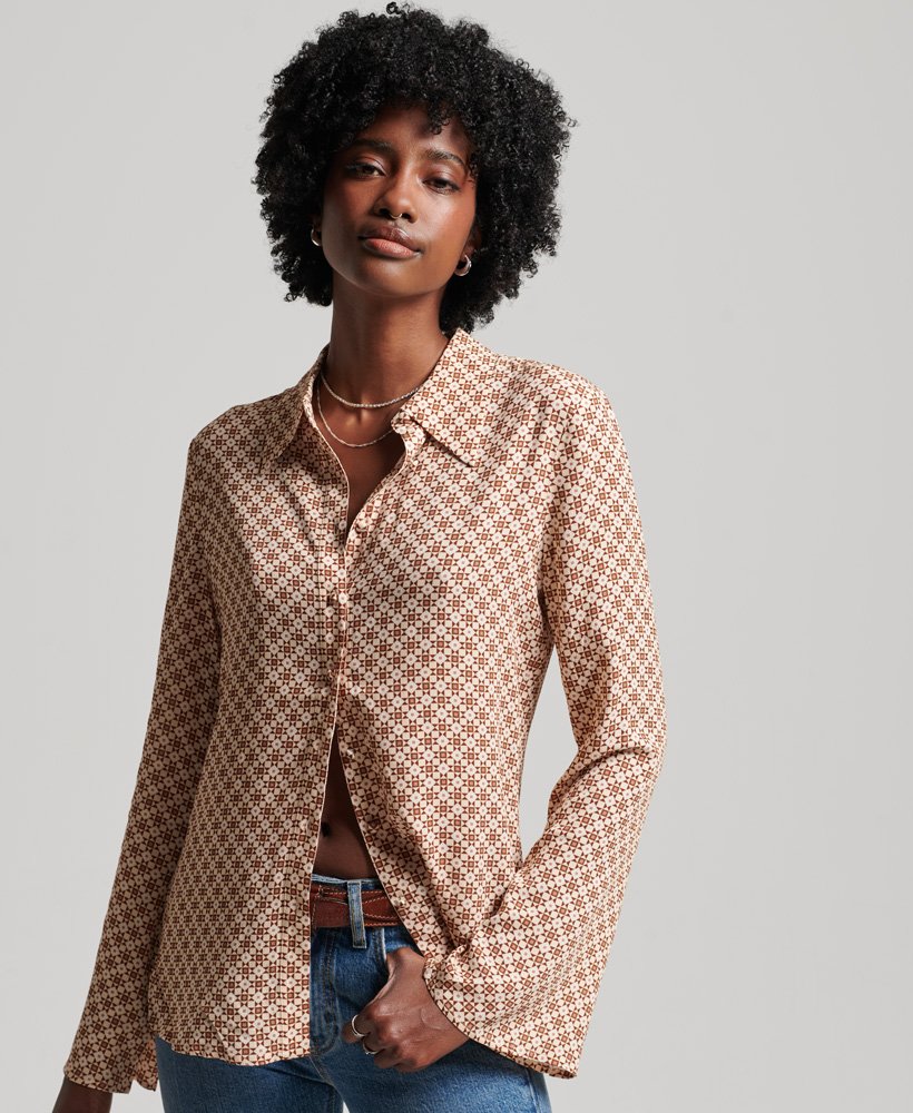 camisa studios seventies com estampa marrom zappa
