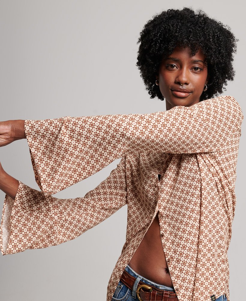 camisa studios seventies com estampa marrom zappa
