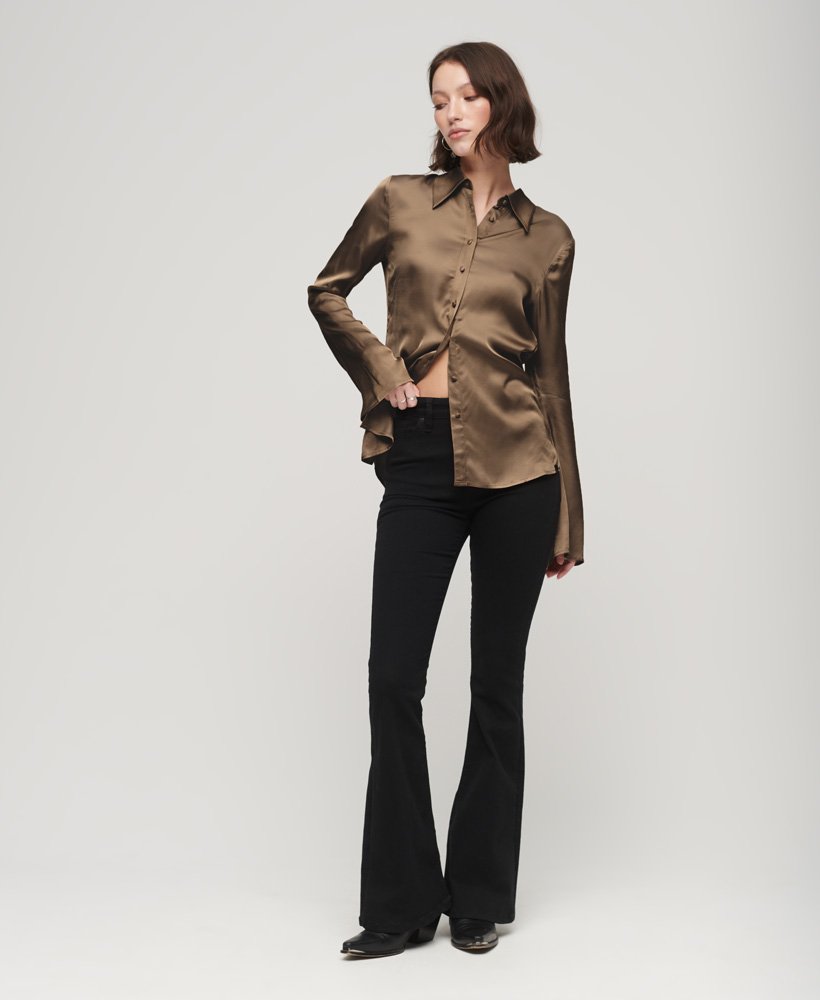 camisa studios satin seventies na cor woodsmoke