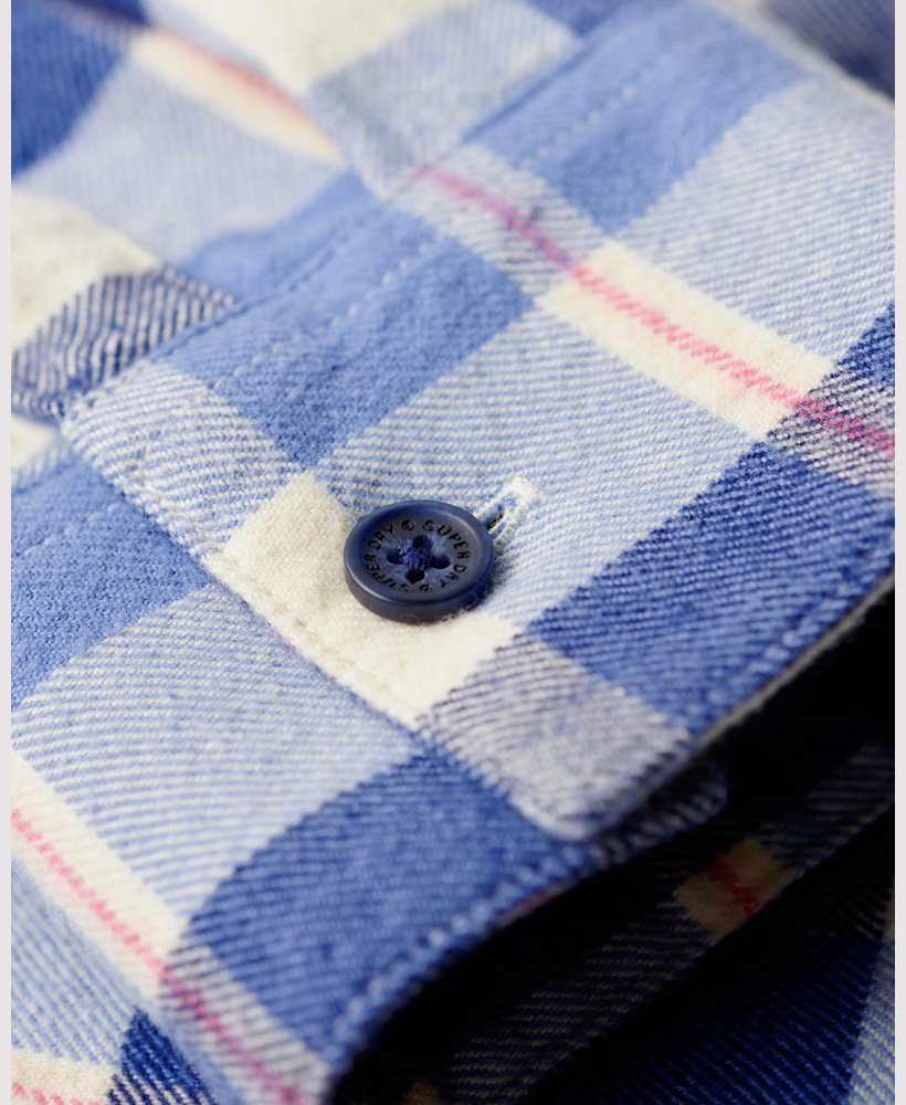 camisa de flanela xadrez lenhador em xadrez azul clássico