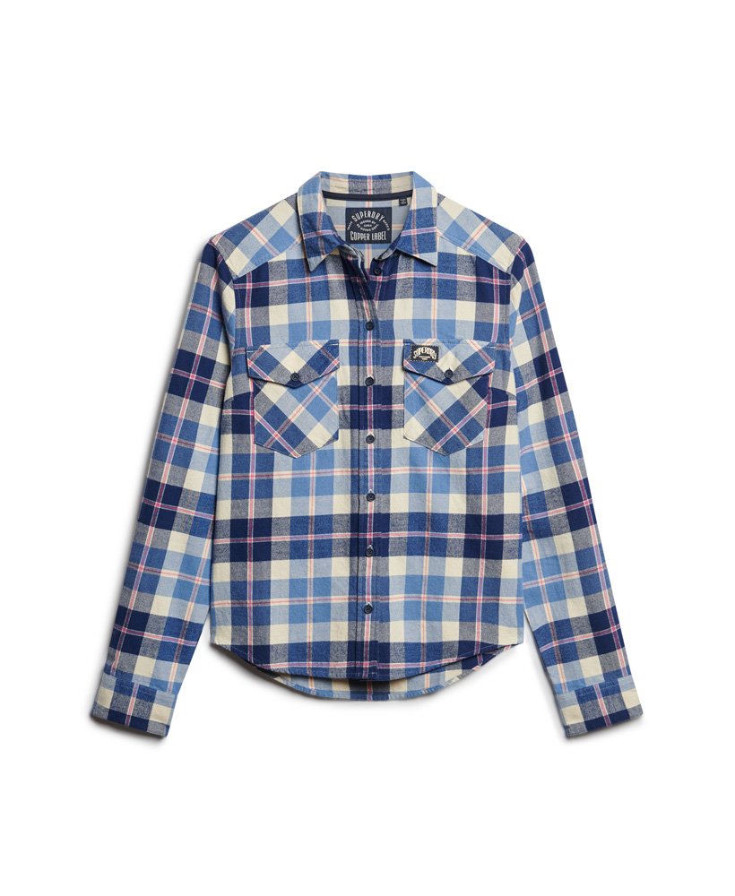 camisa de flanela xadrez lenhador em xadrez azul clássico