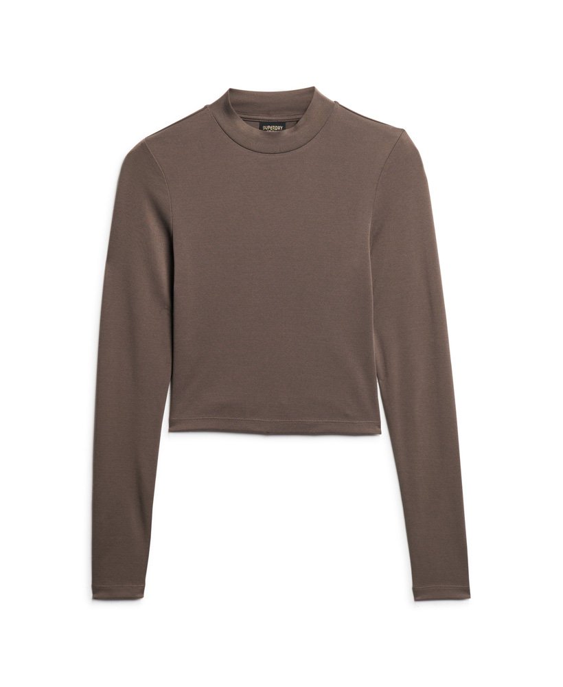 blusa de manga comprida com costas abertas na cor marrom uva-passa