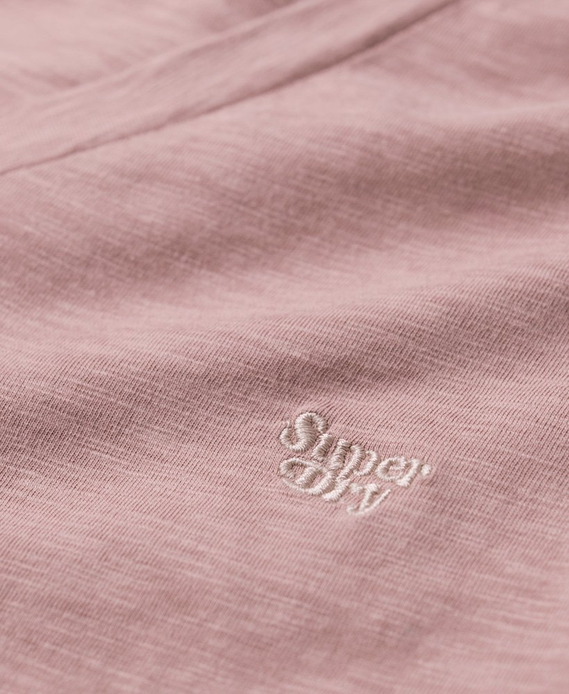 blusa de manga comprida com decote em v em malha na cor rosa mesa.