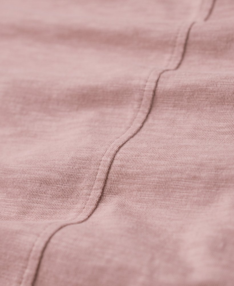 blusa de manga comprida com decote em v em malha na cor rosa mesa.